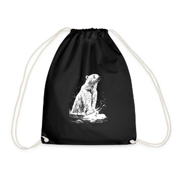 Polar bear - Drawstring Bag - black - Front