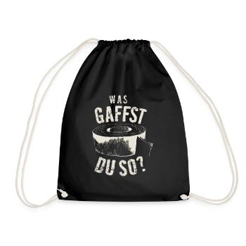 Bühne TV Fernsehen Techniker Gaffa Spruch Geschenk - Turnbeutel - Schwarz - Vorne