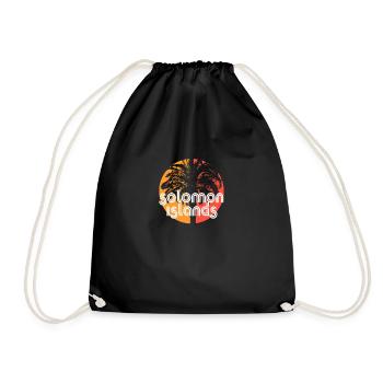 Solomon Islands Artistic Vacation Souvenir Palm - Drawstring Bag - black - Front