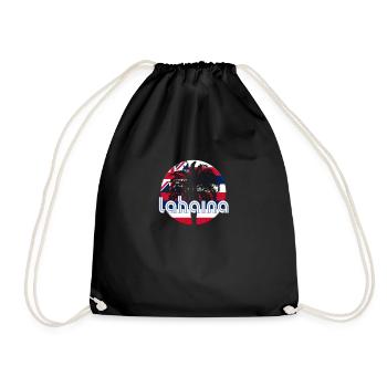 Lahaina Maui Hawaii Drapeau hawaïen Palmier indigène - Sac de sport léger - noir - Devant