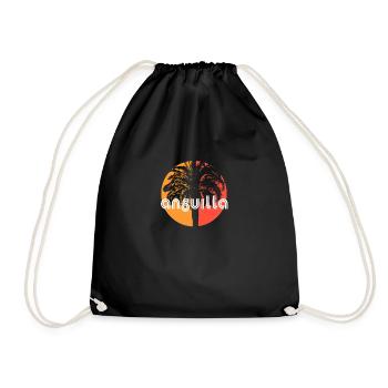 Anguilla Kunsturlaub Souvenir Palme - Turnbeutel - Schwarz - Vorne