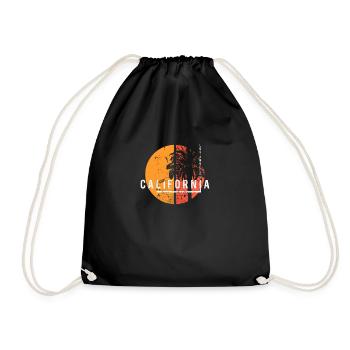 Los Angeles California Cool Palm Tree Native - Drawstring Bag - black - Front