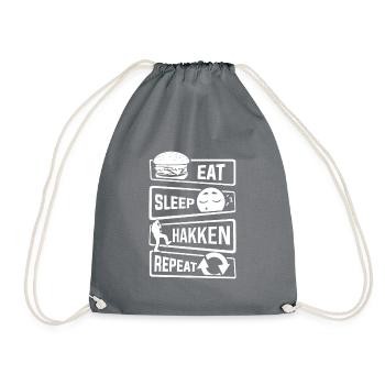 Eat Sleep Hakken Repeat - Gabber Hardstyle - Drawstring Bag - grey - Front