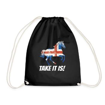 Prenez-le! Cheval islandais T-shirt islandais - Sac de sport léger - noir - Devant