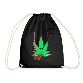 Der Bloom - Weed Cannabis Stoned Hanf Marihuana - Turnbeutel - Schwarz - Vorne