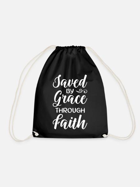 Saved By Grace Through Faith - Turnbeutel - Schwarz