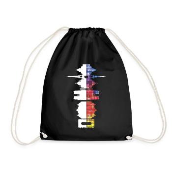 Paris France City Skyline Pixel Coloré - Sac de sport léger - noir - Devant