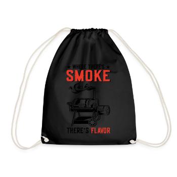 Grillen Bier | Grillmeister BBQ Grill Geschenkidee - Turnbeutel - Schwarz - Vorne