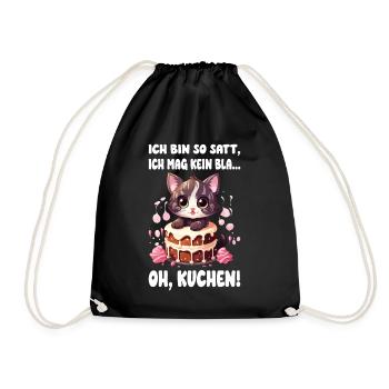 Chat Gâteau Tarte Sucré Dent Cuisson Sucré Drôle - Sac de sport léger - noir - Devant