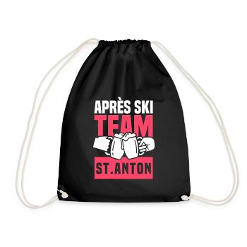 Apres Ski Team St. Anton - Ski fahren in Österreic - Turnbeutel - Schwarz - Vorne