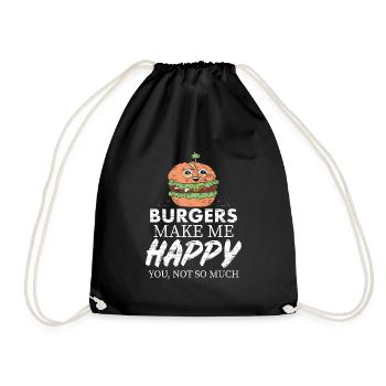 Les hamburgers me rendent heureux - Sac de sport léger - noir - Devant