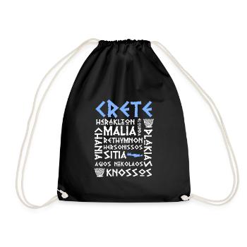 Crete Greece Island - Drawstring Bag - black - Front