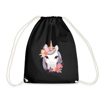 unicorn flower, Einhorn - Turnbeutel - Schwarz - Vorne
