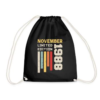 Novembre 1988 Cadeau Anniversaire - Novembre 1988 - Sac de sport léger - noir - Devant