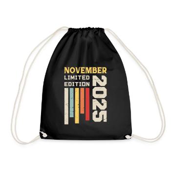 November 2025 Birthday Gift - November 2025 - Drawstring Bag - black - Front