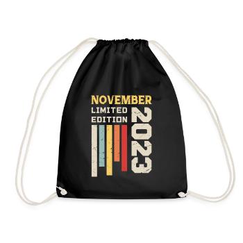 November 2023 Birthday Gift - November 2023 - Drawstring Bag - black - Front