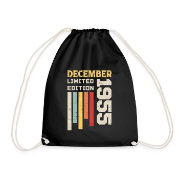 Décembre 1955 Cadeau Anniversaire - Décembre 1955 - Sac de sport léger - noir - Devant