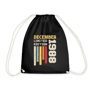 Décembre 1988 - Cadeau anniversaire Décembre 1988 - Sac de sport léger - noir - Devant