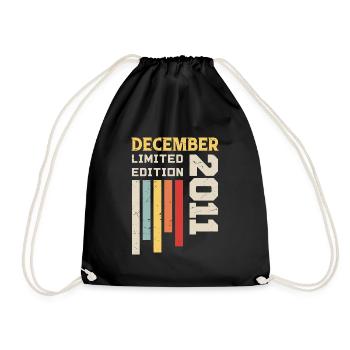 December 2011 - December 2011 Birthday Gift - Drawstring Bag - black - Front