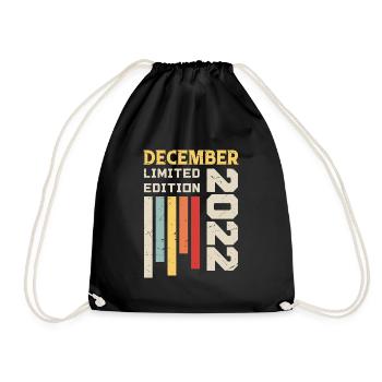 December 2022 - December 2022 Birthday Gift - Drawstring Bag - black - Front