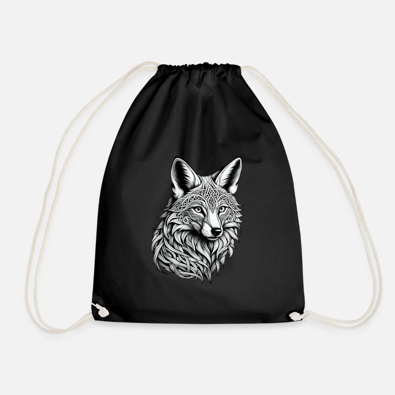 Keltischer Fuchs - Turnbeutel - Schwarz