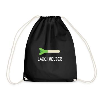 Lauch Lauchmelder Fitness Fun Humor Gym Geschenk - Turnbeutel - Schwarz - Vorne