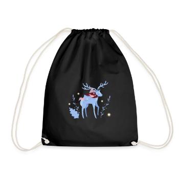 Enfant qui dort sur le cerf - Sac de sport léger - noir - Devant
