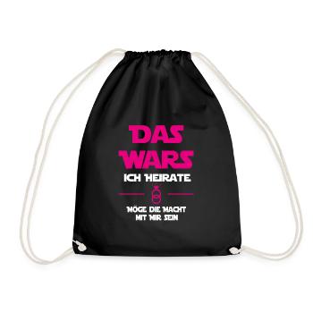 Das wars - Braut Hochzeit JGA - Turnbeutel - Schwarz - Vorne