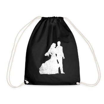 Hochzeit Braut Heirat - Turnbeutel - Schwarz - Vorne
