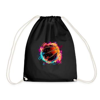 Basketball in Flash Art Design for Sports Fans - Drawstring Bag - black - Front