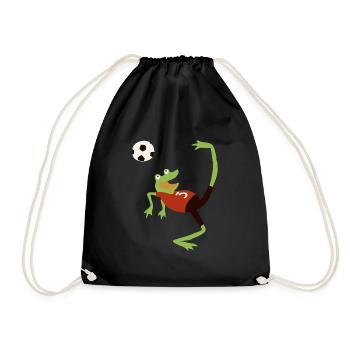 Fussballfrosch - Turnbeutel - Schwarz - Vorne