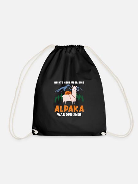 Alpaka wanderung Lama Geschenk - Turnbeutel - Schwarz