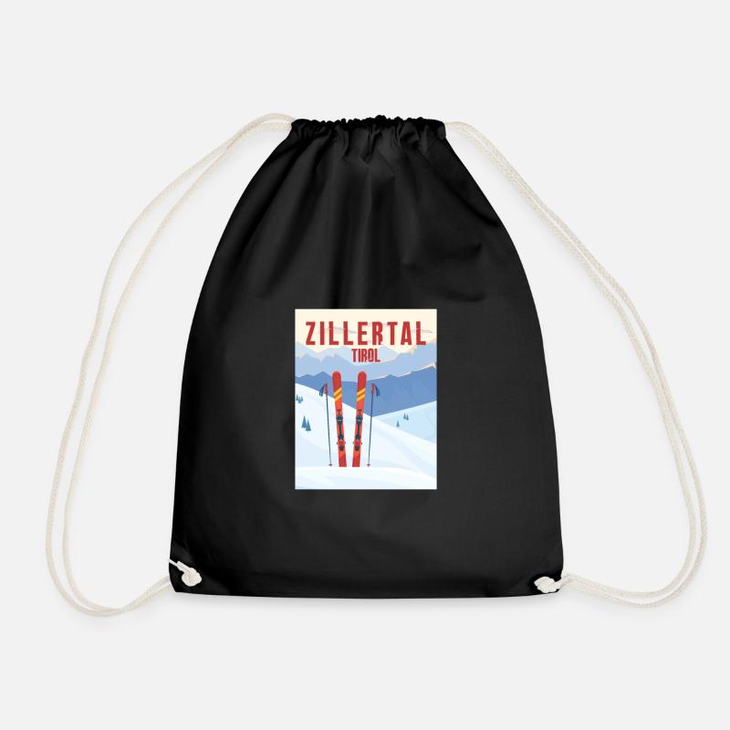 Zillertal Tirol Austria - Snowboard Retro Geschenk - Turnbeutel - Schwarz