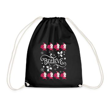 Noël Ugly cadeau Sweater Believe à Santa - Sac de sport léger - noir - Devant