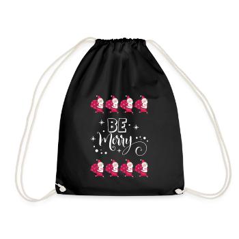 Pull moche cadeau de Noël Be Merry Santa - Sac de sport léger - noir - Devant