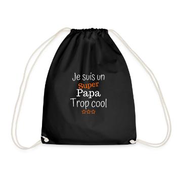 superpapa, cadeau fête des pères - Sac de sport léger - noir - Devant