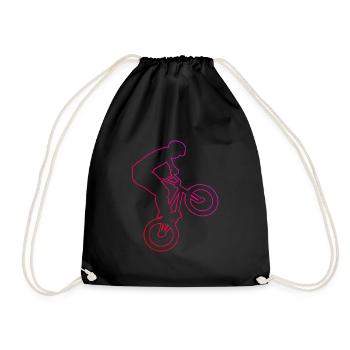 Radfahren bmx fahrrad bmx jungen Herren Damen - Turnbeutel - Schwarz - Vorne