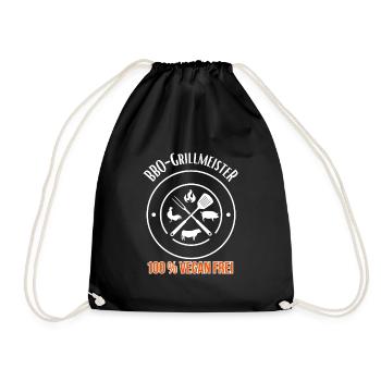 BBQ Grill Master 100% Vegan Free - Drawstring Bag - black - Front