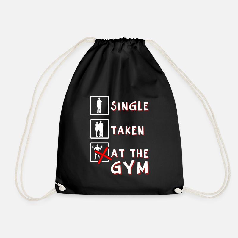 At The Gym - Drawstring Bag - black