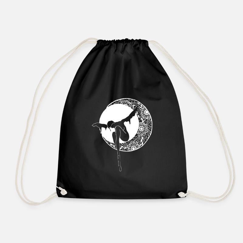 Moon of lace - Drawstring Bag - black