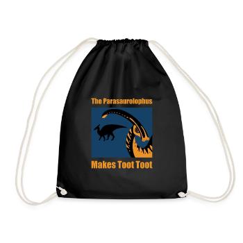 Dinosaur Parasaurolophus Dino Gift - Drawstring Bag - black - Front