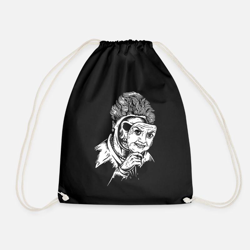 Lady in yellow - Drawstring Bag - black