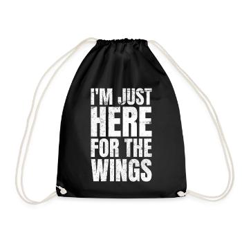 I'm Just Here For The Wings Chicken Wing Lover - Drawstring Bag - black - Front