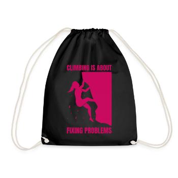 Climbing Is About Fixing Problems Boulderer - Turnbeutel - Schwarz - Vorne