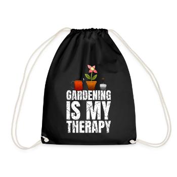 Gardening Is My Therapy - Drawstring Bag - black - Front