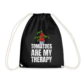 Tomatoes Are My Therapy Vegetarians and Tomatoes - Drawstring Bag - black - Front