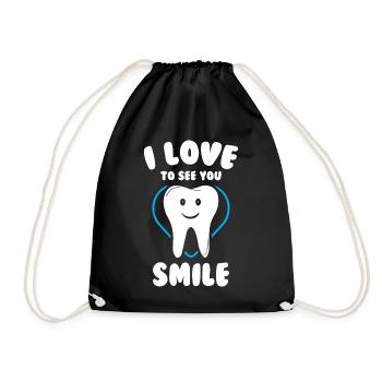 J’aime te voir sourire Dent mignonne - Sac de sport léger - noir - Devant