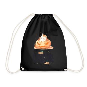 Unicorn lovers beware - ''Pumpkin Upgrade'' - Drawstring Bag - black - Front
