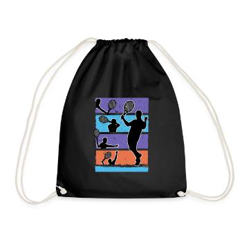 padel padel tennis padeltennis player paddle padle - Drawstring Bag - black - Front