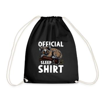 Lemur Katta Madagaskar Offizielles Schlafshirt - Turnbeutel - Schwarz - Vorne